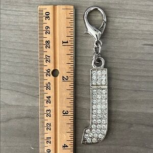Rhinestone Initial “J” Keychain Clip